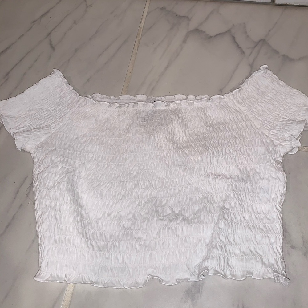 H&M Ruched off the shoulder crop top